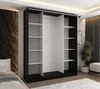 Moderner 3-türiger Schwebetürenschrank Schwarz 210x58x250 Produktbild-Vorschau 2