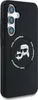 A black phone case with a Karl Lagerfeld logo and cartoon characters on it. Produktbild-Vorschau