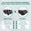 Comparison of rubber and PU casters with their features listed. Produktbild-Vorschau