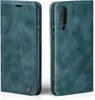 A teal flip-style phone case is shown from two angles, open and closed, against a white background. Produktbild-Vorschau