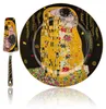 HOME ELEMENTS Assiette ronde avec cuillère à gâteau, Klimt, Voir les images du produit 2