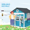 Outsunny Kinderspielhaus aus Holz mit Fenster Blumenregal Produktbild-Vorschau 4