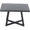 A dark grey rectangular table with a slatted top and a criss-cross base, shown against a white background. Produktbild-Vorschau