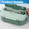 Bento-Lunchbox 4-Fächer Edelstahl Isoliert, 1500 ml, Produktbild-Vorschau 4