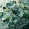Wanduhr aus Glas mit Motiv Lotusblätter Grün- 30 x 30 cm - Produktbild-Vorschau 1