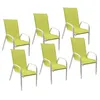 Lot de 6 chaises MARBELLA en textilène vert - aluminium Voir les images du produit 1
