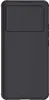 A black smartphone case with a camera cover is shown from the back. Voir les images du produit