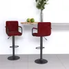 vidaXL Tabouret de bar 2 pcs. Velours rouge vin Voir les images du produit 2