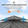 Zedernholz Gazebo KAPS mit Solar - 330cm x 330cm, braun Produktbild-Vorschau 11