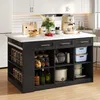 Flieks Ilot de cuisine avec table de repas extensible Voir les images du produit 5