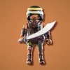 A Playmobil figure of a warrior holding a sword, set against an orange background. Anteprima dell’immagine prodotto