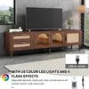 MODFU TV stolík, 180 cm, s LED osvetlením, 2 ratanové Náhľad obrázku produktu 12