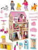 A collection of wooden dollhouse furniture and figures arranged on a white background. Produktbild-Vorschau