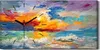 Wandbild Leinwand Bilder Wanduhr 60x30 Malerei Meeres bunte Produktbild-Vorschau 1