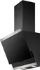 A black and silver range hood is shown against a white background. Produktbild-Vorschau