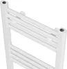 A close-up, angled view of a white towel radiator against a white background. Náhľad obrázku produktu