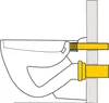 Diagram showing the installation of a toilet connection set. Produktbild-Vorschau