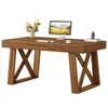 A wooden desk with a computer, flowers, and books on a white background. Anteprima dell’immagine prodotto