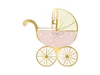 Servietten Kinderwagen 14x15cm 20 Stück rosa gold Produktbild-Vorschau 3