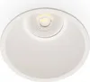 A close-up, top-down view of a white recessed ceiling light with a clear lens and a visible LED bulb. Produktbild-Vorschau