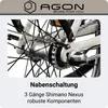 Agon Axis E-Bike 26 Zoll Citybike Damen Herren 140 - 165 cm Produktbild-Vorschau 6