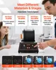 A man and a girl are looking at a VEVOR electric polishing machine on a table. The image highlights the machine's features and different speed settings. Anteprima dell’immagine prodotto