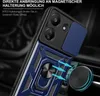 A close-up of a blue and black phone case with a ring holder, attached to a magnetic car mount. Produktbild-Vorschau