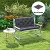 2 Sitzer Bankauflage 100 x 98 x 8 cm Sitzkissen mit Bändern Produktbild-Vorschau 2