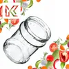 A clear glass jar is shown tilted on a white background, surrounded by various fresh vegetables and herbs. Anteprima dell’immagine prodotto