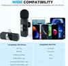 A product image showcasing a wireless microphone system with compatible iPhones and iPads, along with a compatibility chart. Náhled obrázku produktu