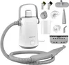 A white steam cleaner with various accessories laid out around it on a white background. Náhľad obrázku produktu