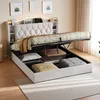 UnboxG Polsterbett 160x200 cm Beige mit LED & Stauraum, Produktbild-Vorschau 2