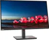 A Lenovo ThinkVision monitor is shown from a front-side angle, displaying a colorful abstract image on its screen. Produktbild-Vorschau