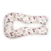 A U-shaped pregnancy pillow with a floral and dreamcatcher pattern, laid out on a white background. Anteprima dell’immagine prodotto
