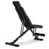 A black adjustable weight bench is shown from a side angle against a white background. Produktbild-Vorschau