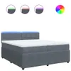 Boxspringbett mit Matratze Dunkelgrau 200x200 cm Samt Produktbild-Vorschau 1