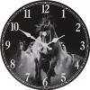 Wandklok Autronic diameter 34 cm - MDF - zwart-wit - Productafbeelding-voorbeeld 1