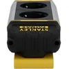 A close-up view of a black and silver power strip with yellow accents and branding. Voir les images du produit