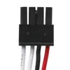 A close-up of a black connector with four pins and attached wires (white, white, black, and red). Produktbild-Vorschau