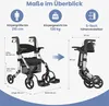 ELONEO 2in1 Rollstuhl Rollator faltbar und leicht mit Sitz, Produktbild-Vorschau 7