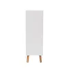 A tall, narrow white cabinet with two wooden legs is shown against a white background. Náhled obrázku produktu