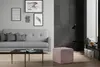 Hocker Neville rosa aus Matt Samt, würfelförmig, 40x40x41 Produktbild-Vorschau 3