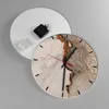 Wanduhr - Rund - Glasuhr - Stein Sand Abstraktion - 30x30cm Produktbild-Vorschau 2