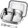 Brotdose Edelstahl, 1200ml Lunchbox Auslaufsicher mit Produktbild-Vorschau 1