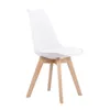 A white chair with wooden legs on a white background. Náhled obrázku produktu