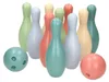 Gioco dei birilli in plastica color pastello per bambini, Anteprima dell’immagine prodotto 2