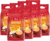 A product shot of multiple bags of Melitta Bistro coffee pads arranged in a group. Produktbild-Vorschau