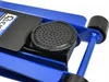 A close-up view of a blue hydraulic jack, focusing on the lifting pad and part of the frame. Náhled obrázku produktu