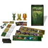 A collection of board game components, including cards, tokens, and figurines, laid out on a white background. Produktbild-Vorschau