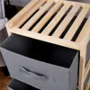 Grauer Holzschrank mit zwei Schubladen 46 cm Produktbild-Vorschau 4